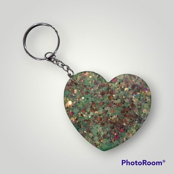 Tommy Genesis Green Glitter Keychain (Z154) - Picture 6 of 9
